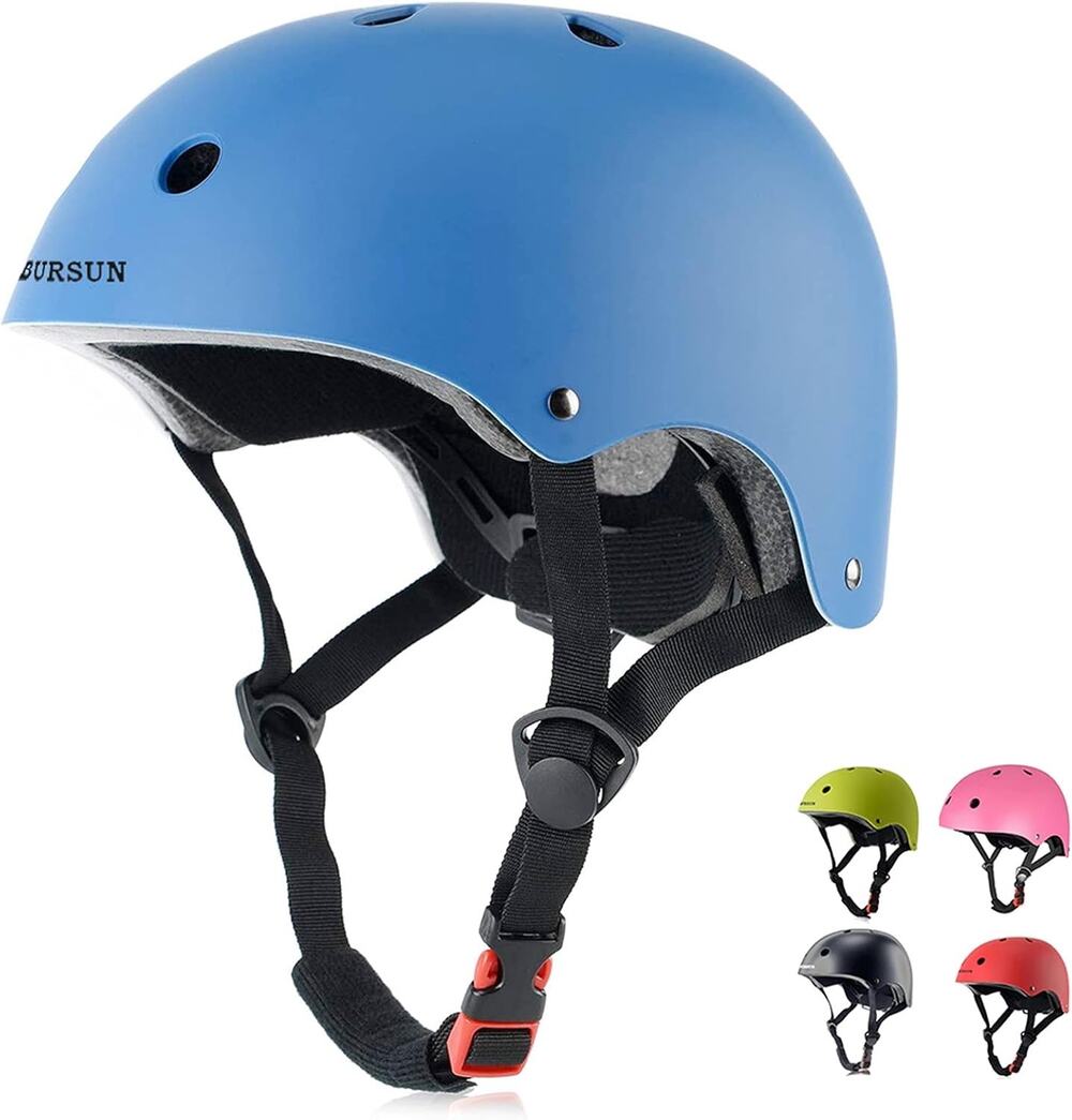 BURSUN Bike Helmet Ventilation & Adjustable Helmet For Ages 8-14 MultiSpor-Blue